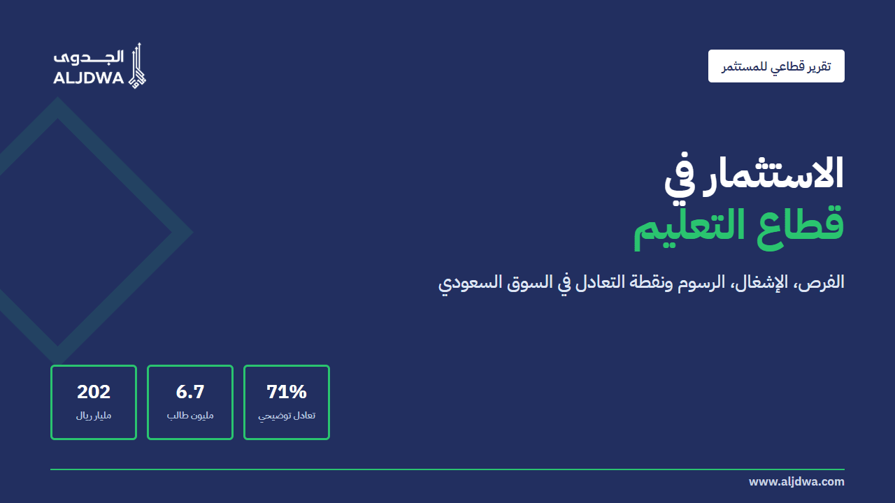 الاستثمار في قطاع التعليم في السعودية ومؤشرات الإشغال والرسوم