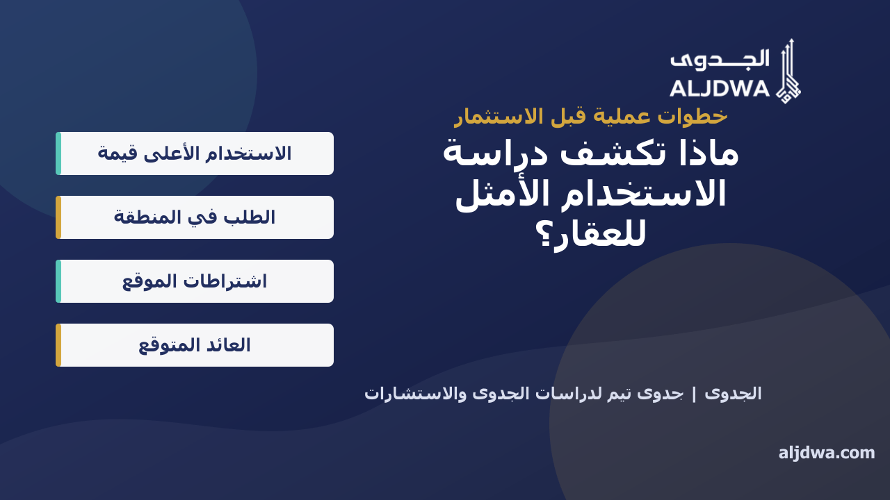 دراسة الاستخدام الأمثل للعقار قبل البناء