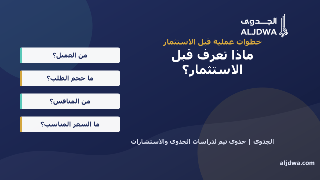 دراسة السوق لمشروع جديد قبل الاستثمار