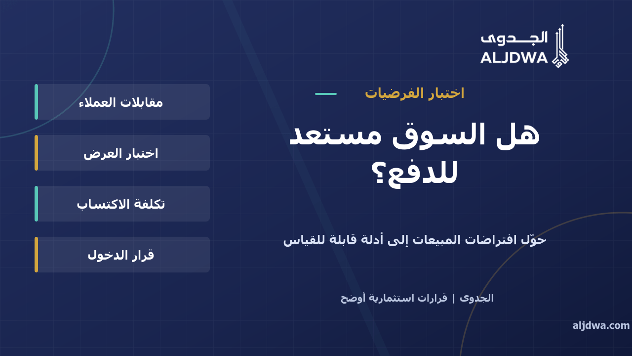 دراسة الجدوى التسويقية واختبار الطلب